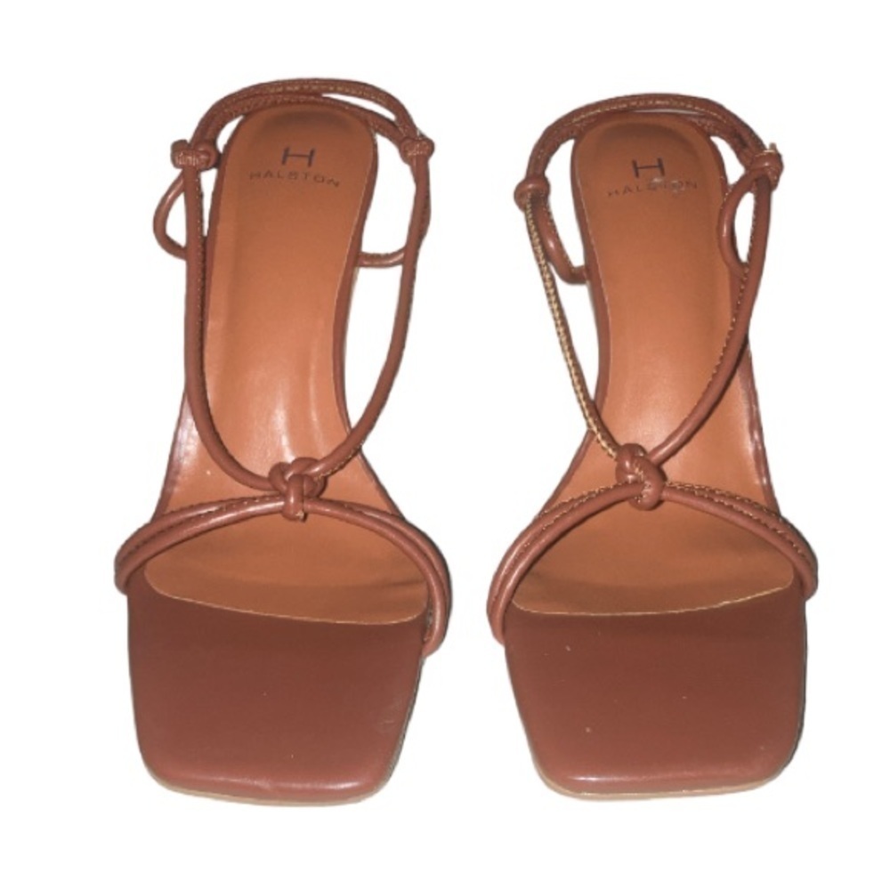 H Halston Women's Picasso Lace-Up Dress Sandals Size 8.5 in tan - Picture 4 of 15